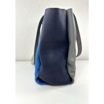 Vince Camuto  Nylan Bag Pebbled Leather Tassel Tote Purse Handbag White Blue Gray Photo 2