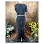 Mac Duggal  Beaded Butterfly Sleeve Column Gown - Midnight - size 8 Photo 10