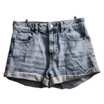 PacSun  Light Wash Mom‎ Shorts High Rise Denim Roll Cuff Summer Casual Size 25 Photo 0