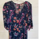Calvin Klein Jeans Calvin Klein Women's Navy Blue Floral Chiffon High Low Maxi Dress 4 - NWT Photo 12