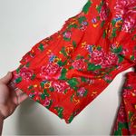 RHODE Resort red floral mini cotton dress with braided tie belt sz XS/S Photo 2