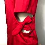 Misha Nonoo Red sleeveless Button down shirt dress side bow cutout size 8 Photo 6