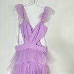 Mac Duggal 50670 Ruffle Tiered Tulle Cut-Out Gown, Lilac, Size 4 Photo 4
