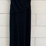 Nine West Black Sleeveless Jumpsuit with Asymmetrical Bodice. Size 4. Photo 5