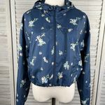 Wild Fable Cropped Windbreaker Navy Floral Print-Medium Photo 0