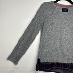 U.S. Polo Assn. Womens Heather Gray Sweater with Stripe Hem  - Size  Medium Photo 1
