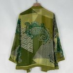 Antthony Green Kimono Paisley Print Sheer Chiffon Draped Open Front Cardigan M Size M Photo 5