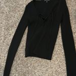 Kendall + Kylie  Black Lace-Up Sweater Photo 0