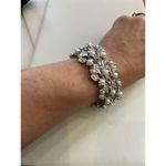 Silver & Pearl Elegant Bridal Clear Crystal White Faux Pearl Vine Bracelet White Photo 7