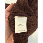 St. John Collection  Brown Cable Knit 100% Wool Zip Front‎ Cardigan Short Sleeve Photo 4