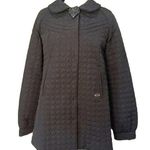 Betsey Johnson RARE Black Quilted Swing Coat / Raincoat - size small Photo 0