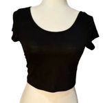 American Eagle Low Back Black Crop Top T Shirt - size small Photo 0