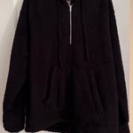 H&M Fluffy Black quarter zip sweatshirt Hoodie Photo 0