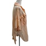 Free People  Oversized Gauze Slub Cotton Lightweight Button Down Shirt Pink Small Photo 3