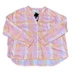 Kut From The Kloth Button up shirt Light Pink/Peach plaid Womens XS Boxy fit NWT Photo 0