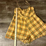 Urban Outfitters  Women Lorelei Crinkle Sleeveless Romper Yellow Plaid small Photo 2
