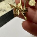 Made In West Germany Matte Gold Tone Flower Faux Pearl Brooch Pin Photo 5