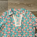 Talbots Petite L Sz LP Polo Style Knit Top Pink & Turquoise Comfy & Cute Photo 2