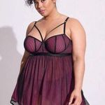 Torrid Curve Fishnet And Satin Binding Babydoll Lingerie Gown Plus Size 2 2X NEW Photo 0