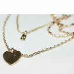 Source Unknown Contemporary Triple Layer Heart/Charm Gold Tone Link Chain 18" Casual Necklace Photo 2