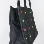 Preston & York Vintage 90s Denim Embroidered Flower Tote Bag Purse Photo 3
