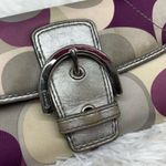 Coach  Silver Purple Signature Nylon Wallet Photo 4