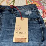 Angel Kiss  skirt size junior large embroidery stretch deconstructed frayed hem Photo 2