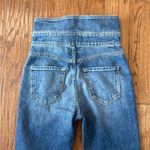 Mother the Dazzler Triple Stack high rise tie waist jeans great awakenings 27 Blue Photo 13