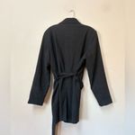 The Limited FS Black Belted Jacket Asymmetrical Zip Trench Coat L Photo 6