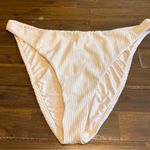 Good American  Ribbed Cream White Bikini Bottom High Waisted 6 Swimsuit Photo 0