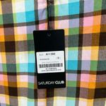 Saturday Club S plaid sleeveless dress ruffle bow pastel cotton casual concert Black Photo 4