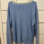 Brandy Melville John Galt Blue & White Cable Knit Sweater Photo 2