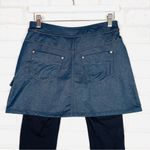 Athleta  Denim Bettona Classic Mini‎ Skirt 2 in 1 skirted Tight leggings Size XS Photo 5