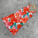 Natori  Women’s Satin Orange Flower Mist Camisole Night-Gown Midi Slip Dress L Photo 2