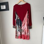 Save The Queen Dress Red Paisley Printed Long Sleeve Boho Mini Dress Size S Photo 6