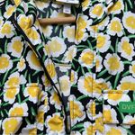 Diane Von Furstenberg Yellow Black Floral Lightweight Sleeveless Hoodie Large Photo 10