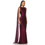 retrofete Julia Silk Draped Open Back Maxi Dress Port Womens Size Medium Red Photo 3