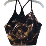 Old Navy Active Black Rose Gold Marble Print Crop Tank Top Women's XL Go Dry Photo 0