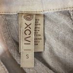 XCVI 100% Linen Tan Long Sleeve Button Front Rustic Raw Hem Top S Photo 5