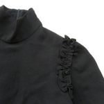 Sézane NWT Jackie Blouse in Noir Black Ruffle Shoulder Crepe Top 36 US 4 Photo 5