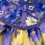 Fig and Flower Sheer Purple Floral Poet Blouse Romantic Size XL Photo 9