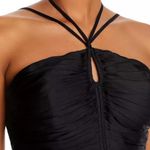 AQUA ‎ Black Ruched Strappy Midi Dress Tiered Halter Maxi Cocktail Party Size XL Photo 5