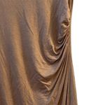 Loft  Women's Ruched Knee Length Dress Beige Cap Sleeve Size S Casual Photo 5