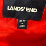 Lands' End 600 fill Down Puffer Vest XL full zip winter floral print red bandana Photo 3