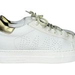 P448 Thea Platform Mahlia Mixed Suede Leather Sneakers Gold Heel Women's 39 8.5 Photo 3