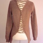 Emory park  NWT & NWOT Fall Sweater sexy back lace up front V neck Photo 1
