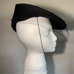 Vintage Janyth Roy Jr New York Merrimac Hand Blocked Hat With Veil Bow & Flowers Black Photo 8