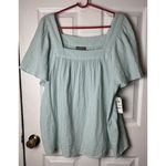 Style & Co . Women's Cotton Gauze Square-Neck Top Harbor Gray Size XXL Photo 1