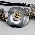 Vintage 1980s Brutalist Chain Mail
Rope & Metal Waist Cinch Belt Silver Photo 2