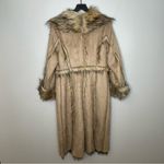 Donna Saylers Fabulous Furs Full Length Cascade Faux Wolf Coat Size L NWT Tan Size L Photo 2